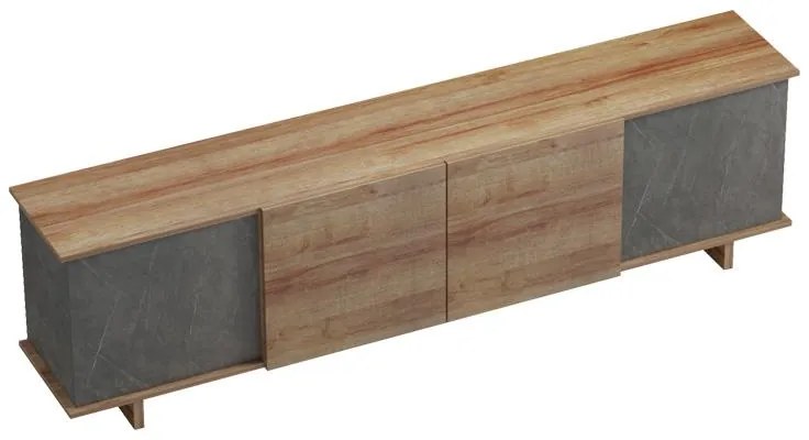 Έπιπλο τηλεόρασης Zafore σε oak-καφέ antique απόχρωση 180x33x50εκ 180x33x50 εκ.