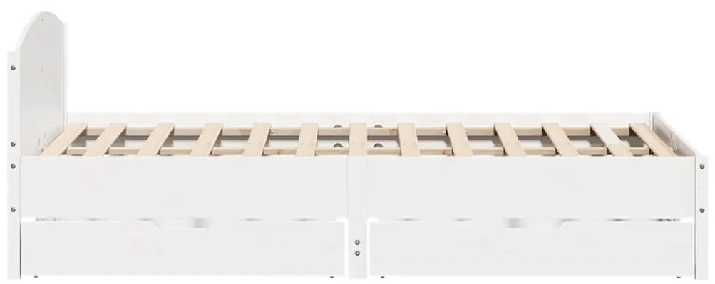 vidaXL Σκελετός Κρεβ. Χωρίς Στρώμα Λευκό 150x200 εκ Μασίφ Πεύκο
