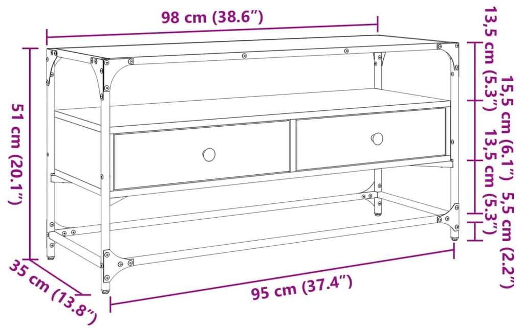 ΈΠΙΠΛΟ ΤΗΛΕΟΡΑΣΗΣ ΓΥΑΛ ΕΠΙΦΑΝΕΙΑ ΓΚΡΙ SONOMA 98X35X51ΕΚ ΕΠ ΞΥΛΟ 846067