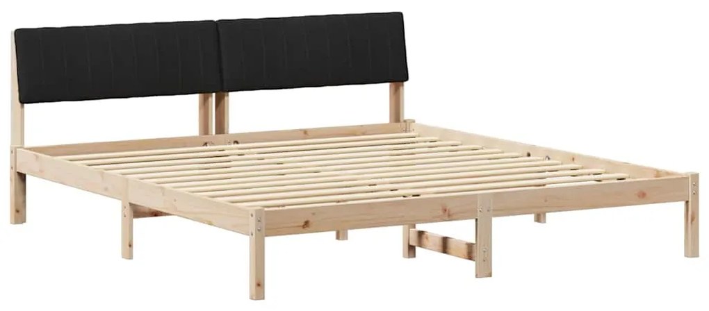 vidaXL Σκελετός Κρεβατιού με κεφαλάρι Καφέ και μαύρο 180 x 200 cm