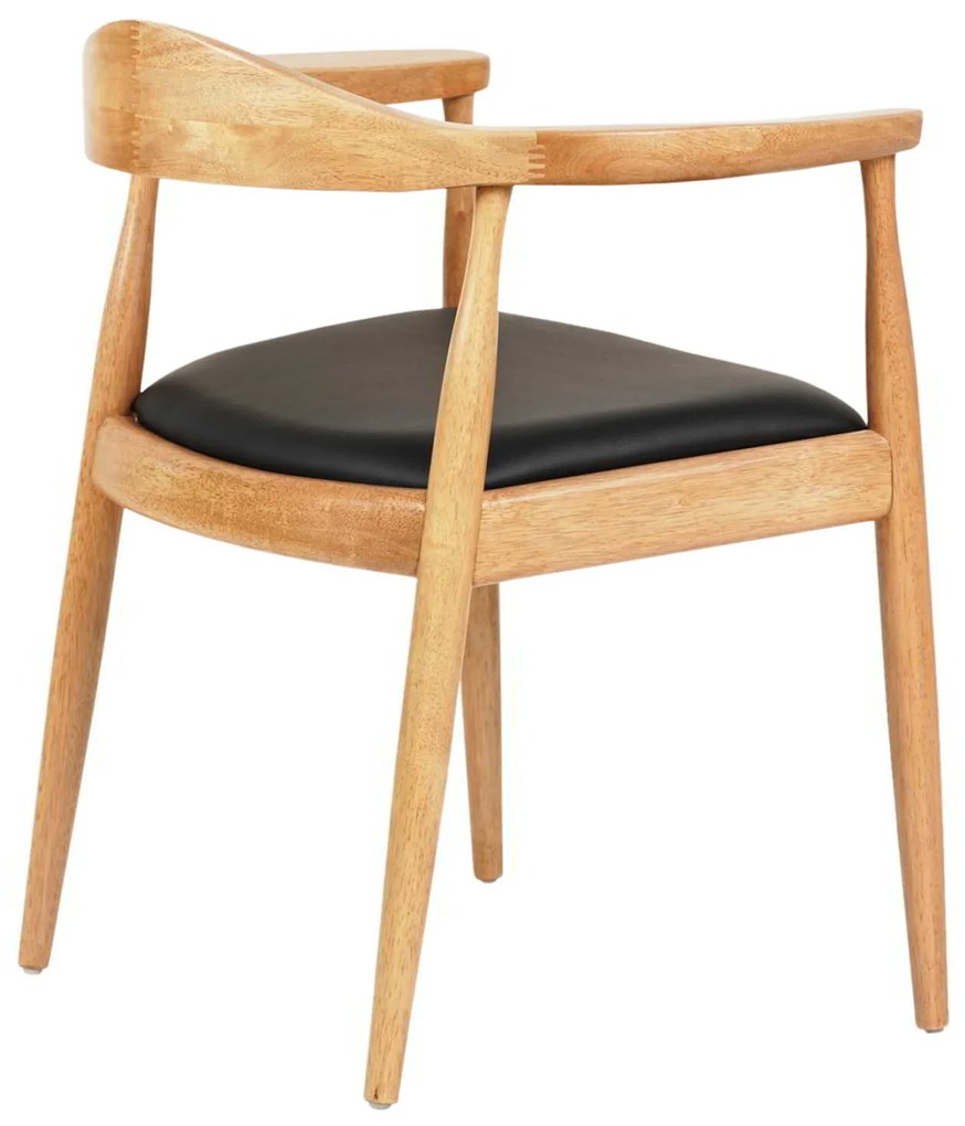 ΠΟΛΥΘΡΟΝΑ ΤΡΑΠΕΖΑΡΙΑΣ ADOR HM9948.01 RUBBERWOOD ΣΕ ΟΑΚ ΚΑΙ ΜΑΥΡΟ PU 62x54x76,5Υεκ