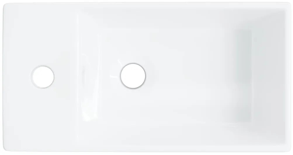 vidaXL Νιπτήρας Λευκός 48 x 25 x 15 εκ. Κεραμικός