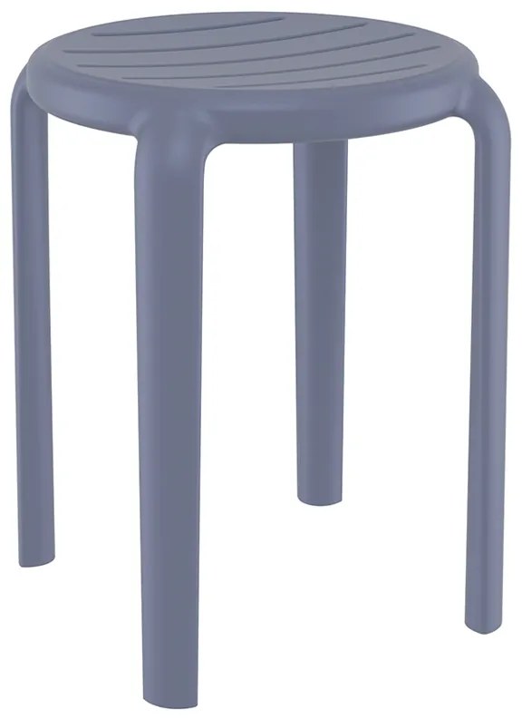 TOM 45εκ. ΣΚΑΜΠΟ DARK GREY ΠΟΛ/ΝΙΟΥ 34X34X45εκ. SIESTA 34X34X45εκ.