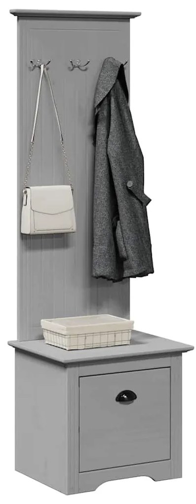 Ντουλάπι διαδρόμου με γάντζους BODO Γκρι 50x40x157 cm