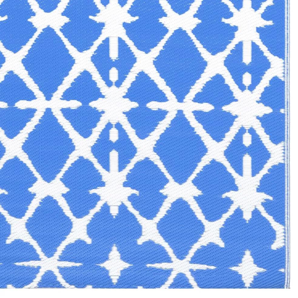 vidaXL Χαλί Εξωτερικού Χώρου Μπλε/Λευκό 120 x 180 εκ. Πολυπροπυλένιο