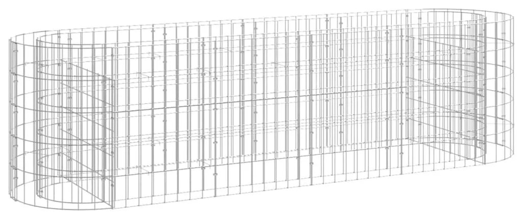 Συρματοκιβώτιο-Γλάστρα Υπερυψωμένη 190x50x50 εκ. Γαλβαν. Ατσάλι - Ασήμι