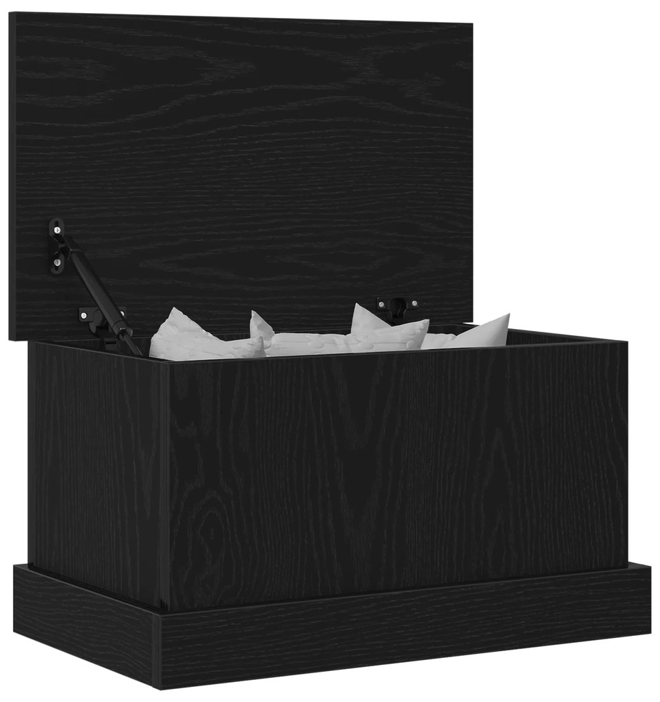 vidaXL Κουτί Αποθήκευσης Μαύρη Οξιά 50x30x28 εκ Επεξεργασμένο Ξύλο