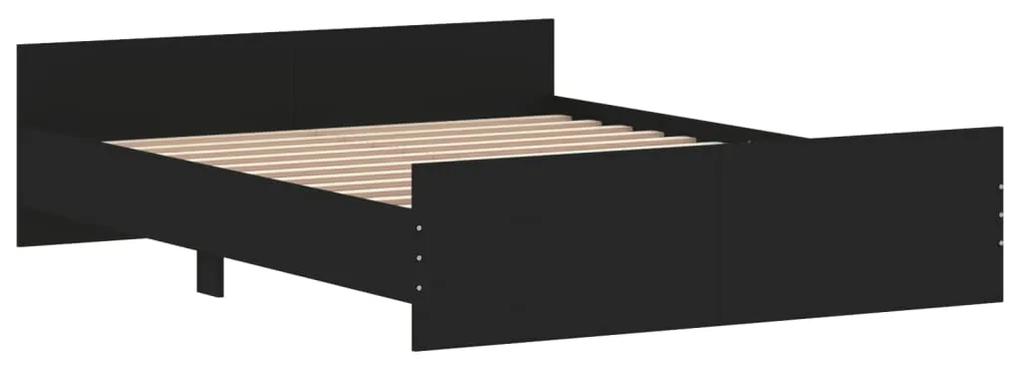 vidaXL Πλαίσιο Κρεβατιού με Κεφαλάρι & Υποπόδιο Μαύρο 140 x 200 εκ.