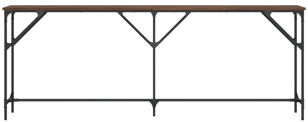 vidaXL Τραπέζι Κονσόλα Καφέ Δρυς 200x29x75 εκ. Επεξεργασμένο Ξύλο