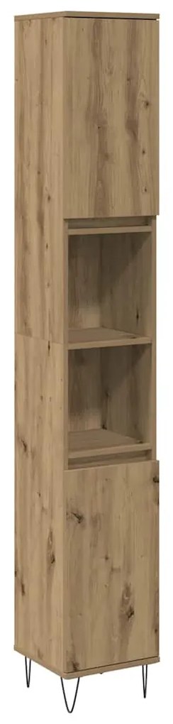 vidaXL Ντουλάπι μπάνιου Δρυς τεχνίτης 30x30x190 cm Κατασκευασμένο ξύλο
