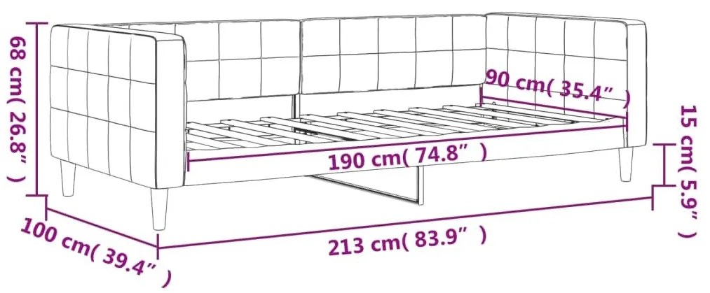 Καναπές Κρεβάτι Μαύρος 90 x 190 εκ. Βελούδινος - Μαύρο