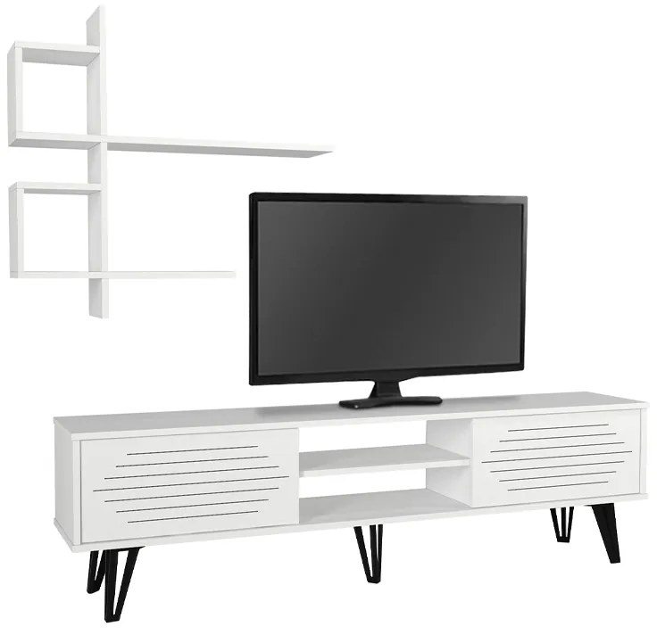 Σύνθεση τηλεόρασης Salerno Megapap χρώμα λευκό 180x35x51εκ.