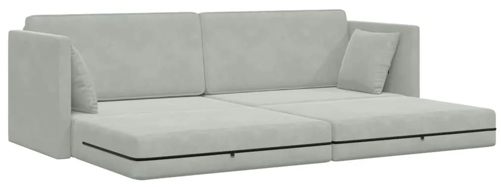 vidaXL Καναπές-κρεβάτι Ανοιχτό γκρι 213 x 76 x 77 εκ Βελούδο