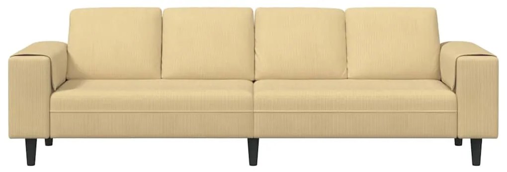 vidaXL Καναπές Γκρι Πράσινο 250 x 77 x 76 εκ. Υφασμάτινο Κορντουρά