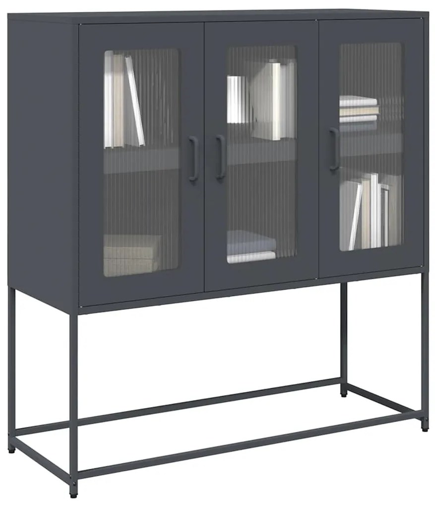 Ντουλάπι Ανθρακί 100,5x39x107 εκ. από Χάλυβα Ψυχρής Έλασης