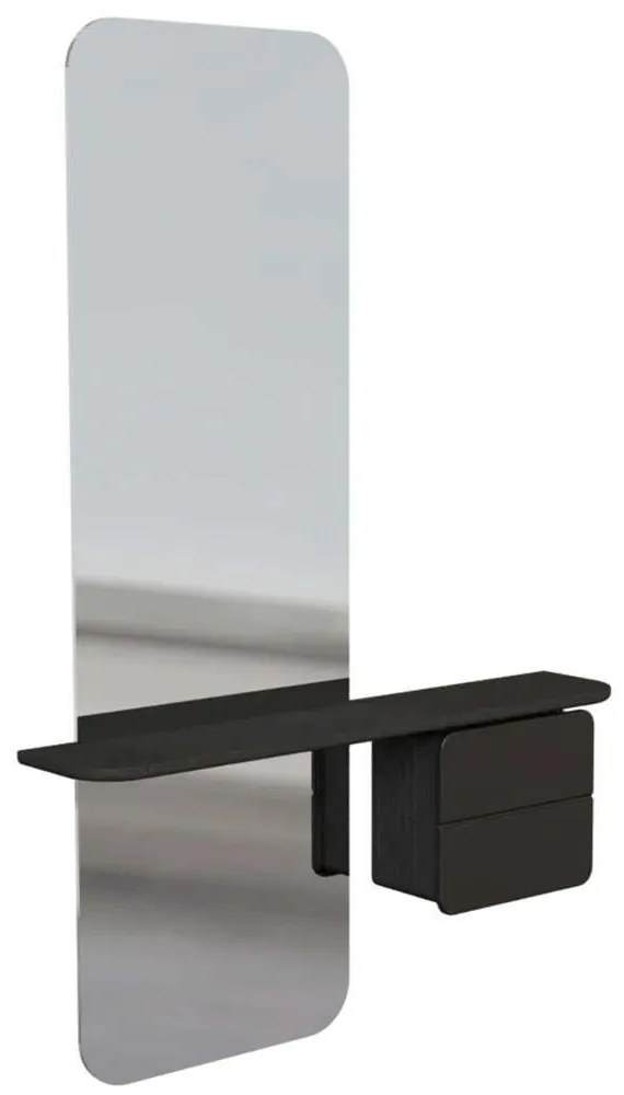 Καθρέπτης Τοίχου One More Look 5108C5620-2 78x15x118cm Black Oak-Anthracite Umage Ατσάλι,Ξύλο