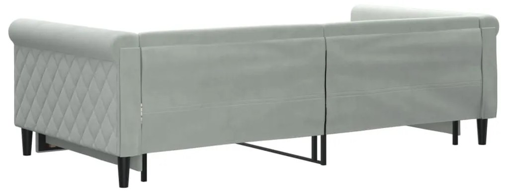vidaXL Καναπές Κρεβάτι Συρόμενος Αν. Γκρι 100 x 200 εκ. Βελούδινος