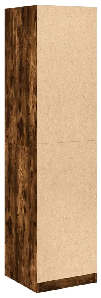 vidaXL Ντουλάπα Χρώμα Καπνιστή Δρυς 50 x 50 x 200 εκ. από Επεξ. Ξύλο