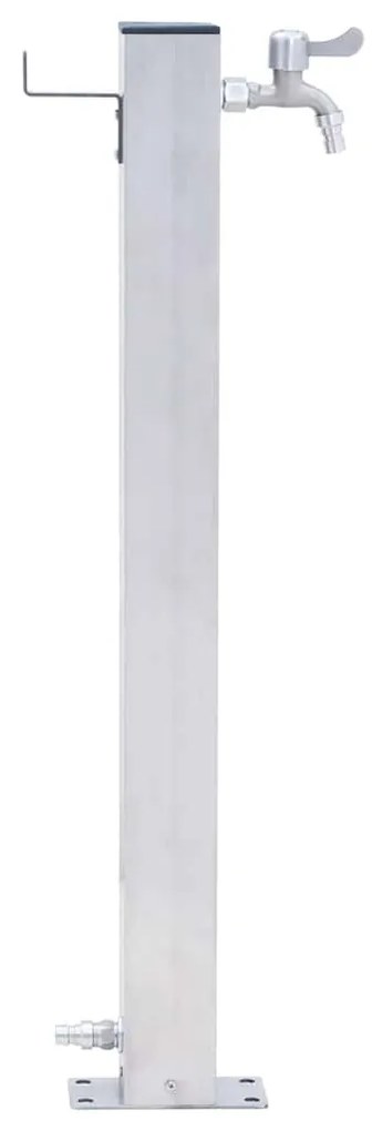 vidaXL Βρύση Δαπέδου Κήπου Τετράγωνη 60 εκ. από Ανοξείδωτο Ατσάλι