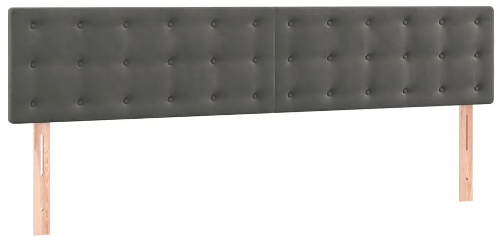 vidaXL Κρεβάτι Boxspring με Στρώμα Σκούρο Γκρι 200x200 εκ. Βελούδινο