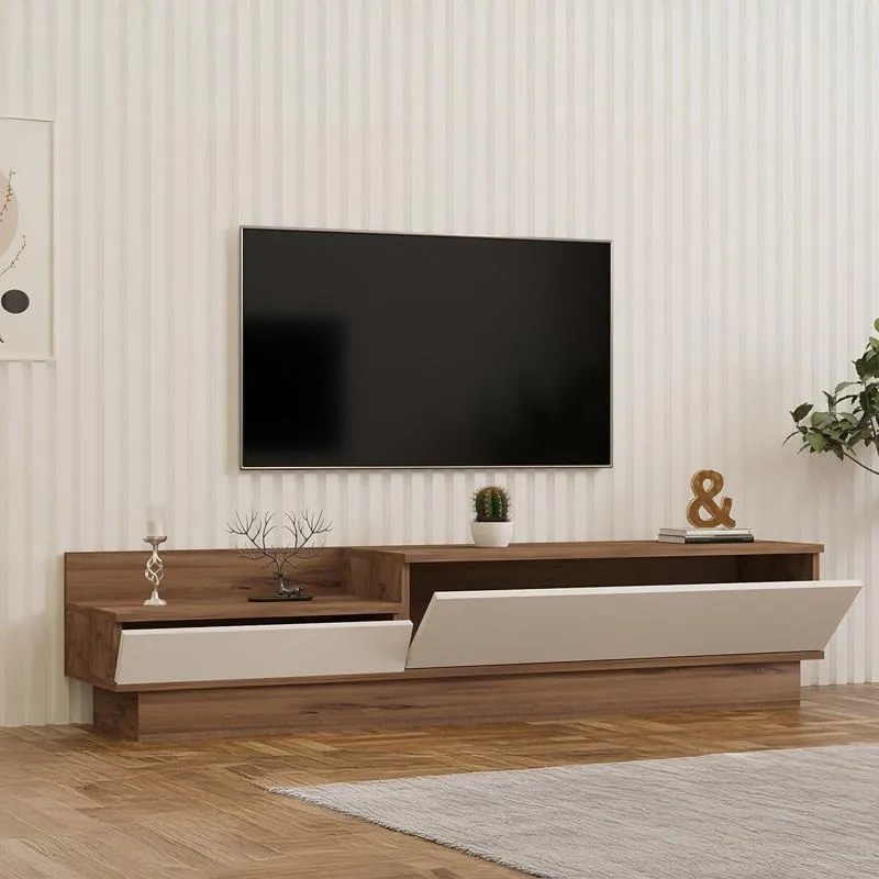 Έπιπλο τηλεόρασης Eclipse λευκό - ανθρακί 160x35x35 εκ. 160x35x35 εκ.