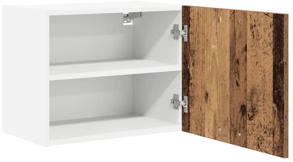 vidaXL Κρεμαστό ντουλάπι Παλαιό Ξύλο και Λευκό 50 x 31 x 40 εκ.