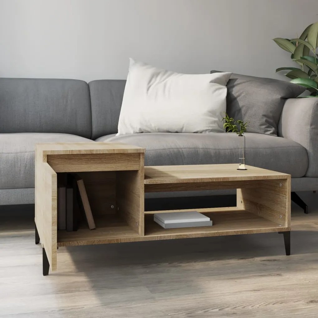 vidaXL Τραπεζάκι Σαλονιού Sonoma Δρυς 100x50x45 εκ. Επεξεργασμένο Ξύλο