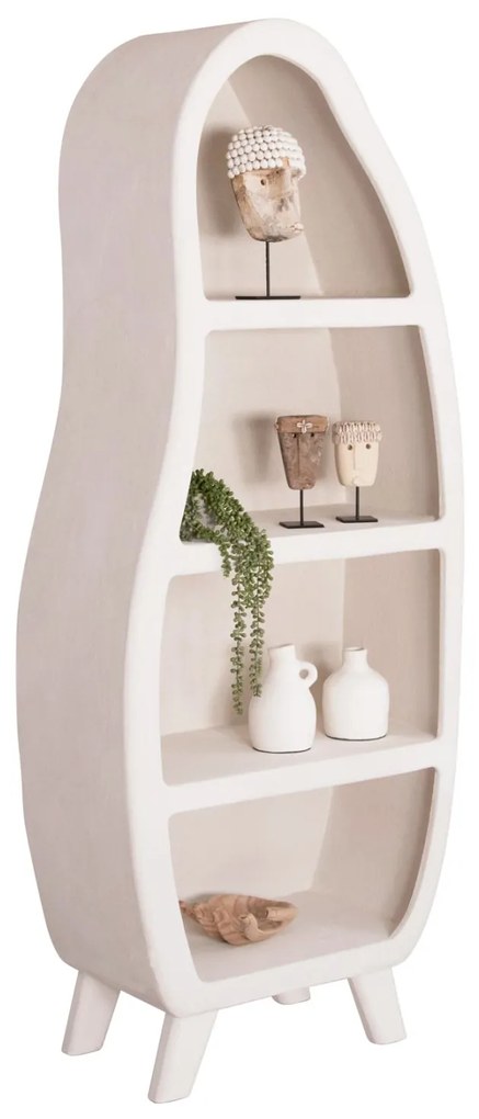 Ραφιέρα Σειρά Santorini MDF Σε Υπολευκό Χρώμα 80x38x196Yεκ