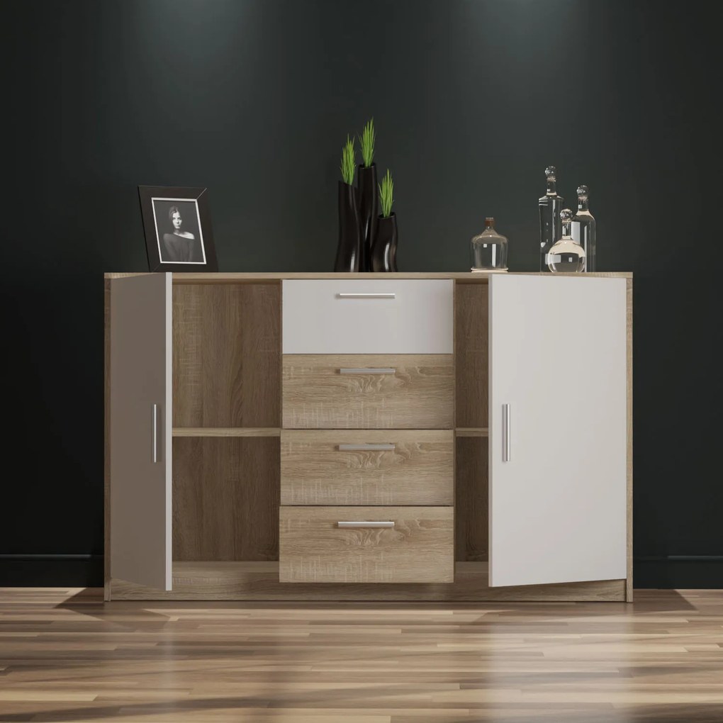 Μπουφές Rico Λευκό-Σονόμα 145x45x90cm - TO-RIC2D4S - TO-RIC2D4S