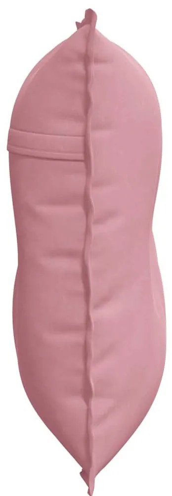 vidaXL Μαξιλάρι Πλάτης Ροζ 80 x 50 cm Υφασμάτινο Κορντουρά