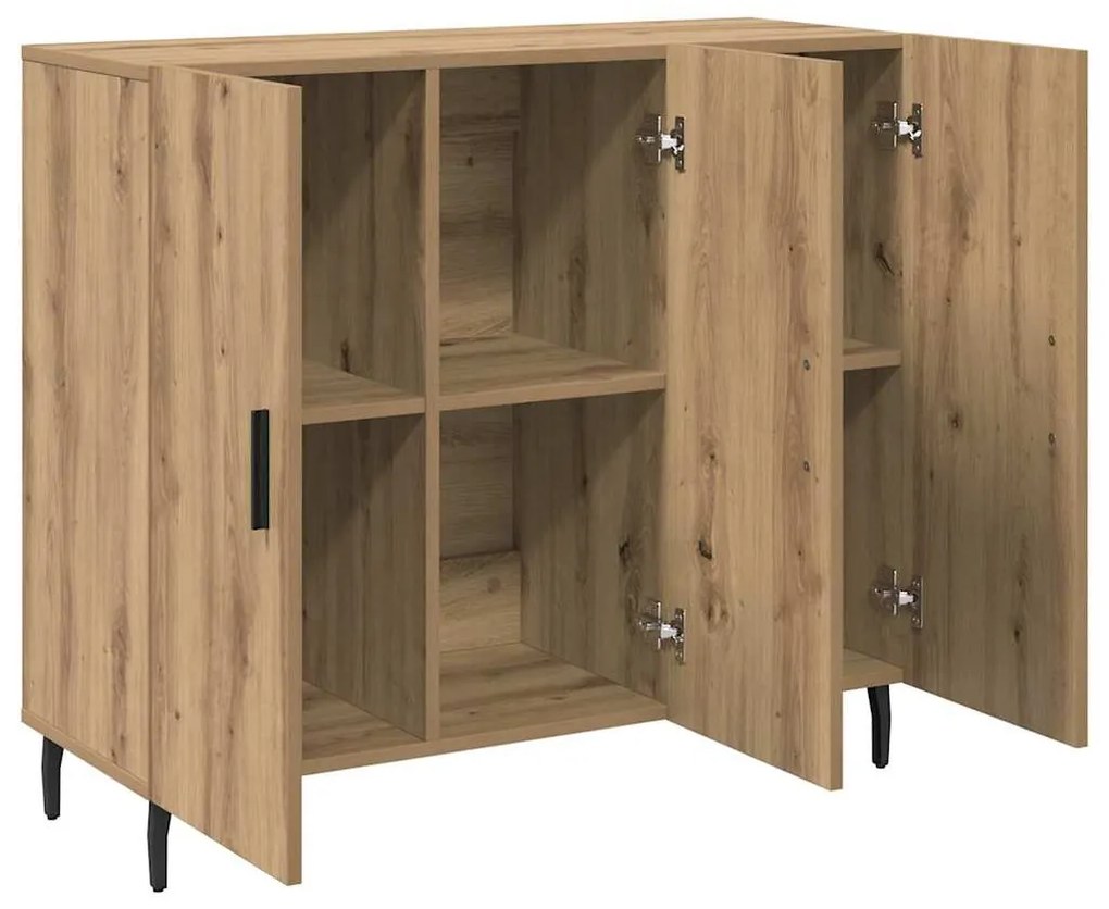 vidaXL Πλαϊνό γραφείο Artisan Oak 90 x 34 x 80 εκ. Επεξεργασμένο ξύλο