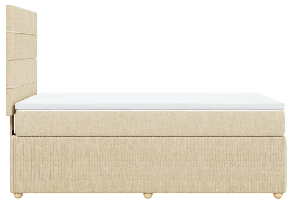 ΚΡΕΒΑΤΙ BOXSPRING ΜΕ ΣΤΡΩΜΑ ΚΡΕΜ 90X190 ΕΚ.ΥΦΑΣΜΑΤΙΝΟ 3291916