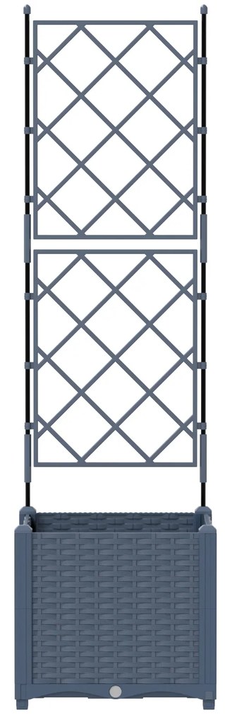 vidaXL Γλάστρα Κήπου με Πλέγμα Γκρι 40x40x143 εκ