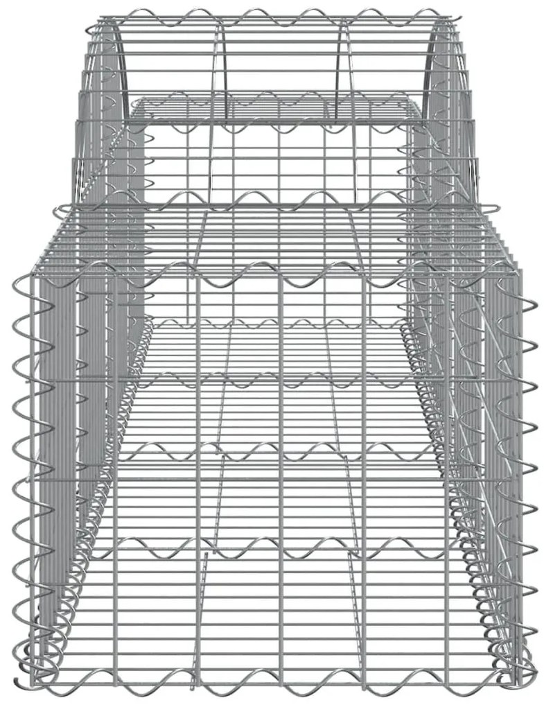 Συρματοκιβώτια Τοξωτά 9 τεμ. 200x50x40/60 εκ. Γαλβαν. Ατσάλι - Ασήμι