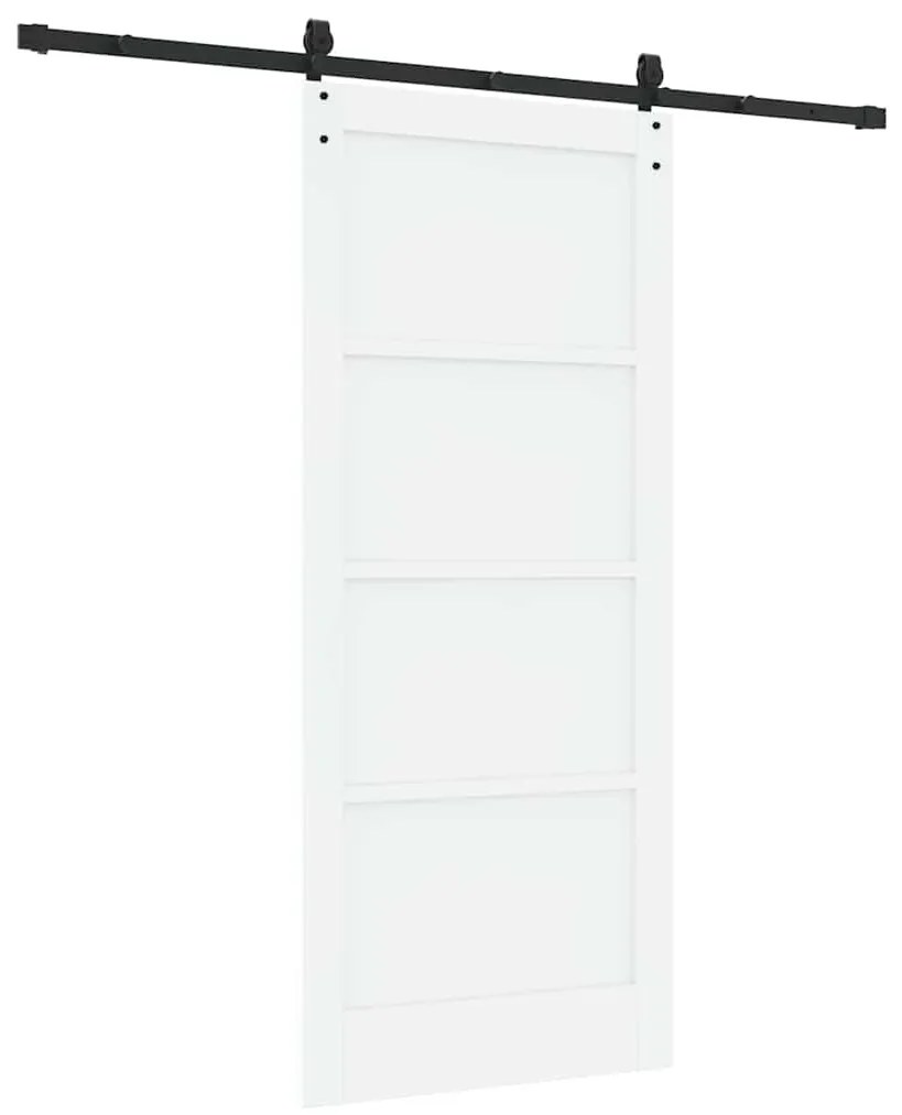 vidaXL Συρόμενη Πόρτα Λευκό και μαύρο 86 x 198.5 cm