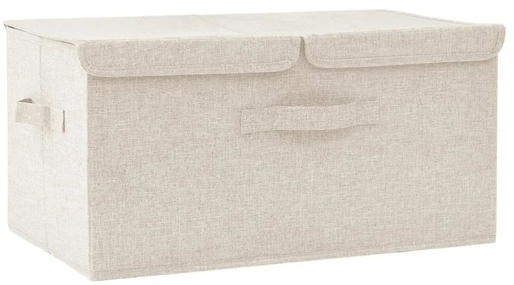 vidaXL Κουτί Αποθήκευσης Κρεμ 50 x 30 x 25 εκ. Υφασμάτινο
