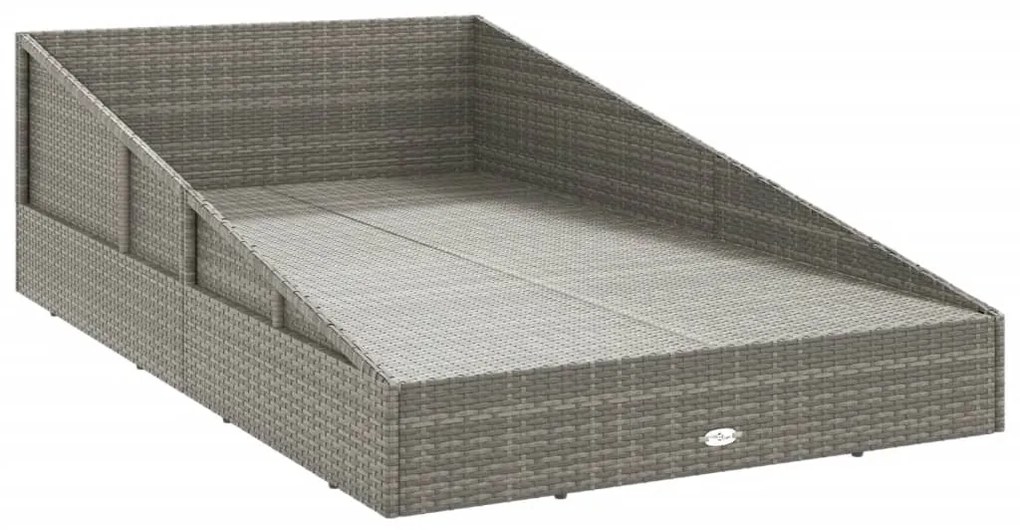 vidaXL Ξαπλώστρα - Κρεβάτι Κήπου Γκρι 110x200 εκ. Συνθετικό Ρατάν