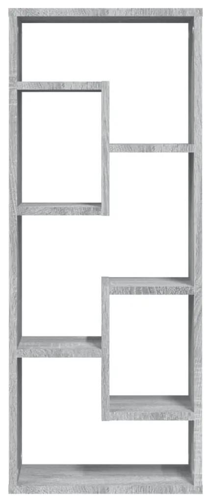 Ραφιέρα Τοίχου Γκρι Sonoma 36x16x90εκ. Επεξεργασμένο Ξύλο - Γκρι