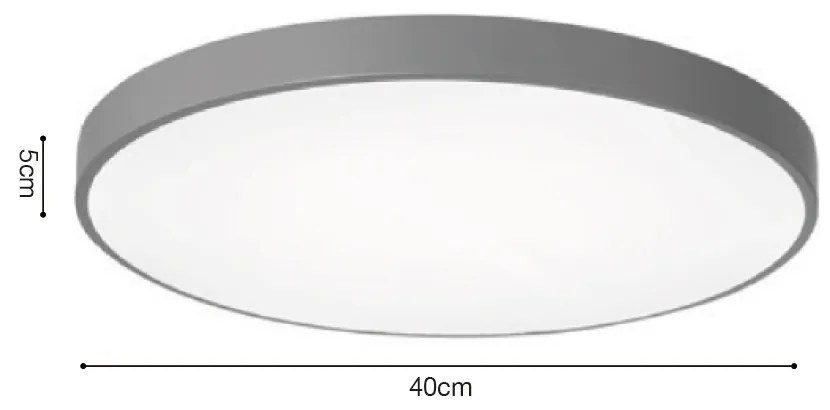 InLight Πλαφονιέρα οροφής LED 24W 3CCT (by switch on base) από γκρι μέταλλο και ακρυλικό D:30cm (42035-D-Gray)