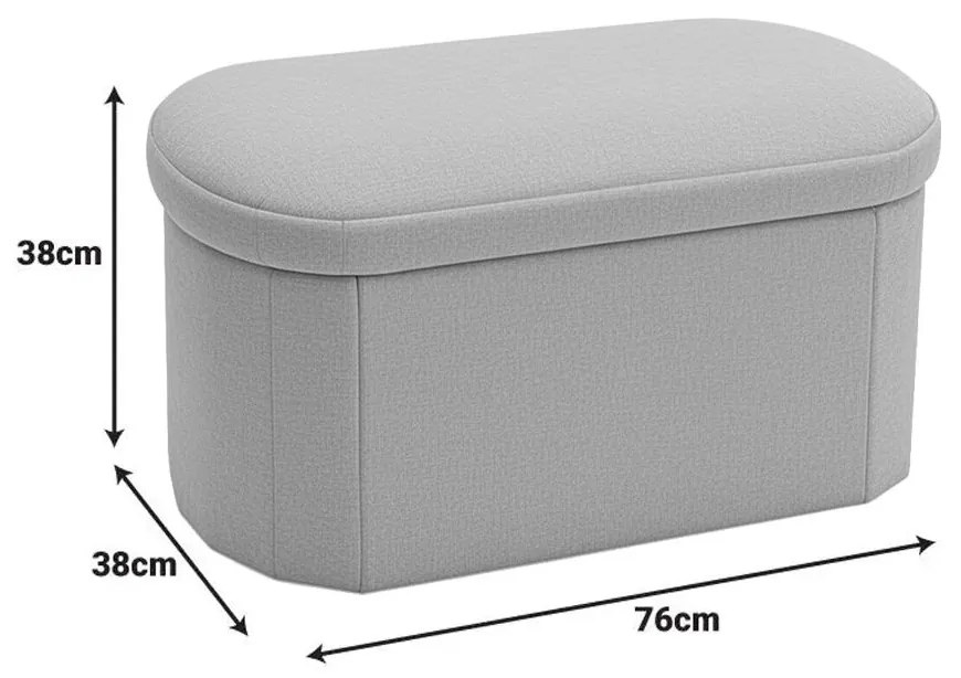 Σκαμπό-μπαούλο Otto ύφασμα Μπουκλέ σε Κρεμ-Ivory απόχρωση 76x38x38εκ. 76x38x38 εκ.