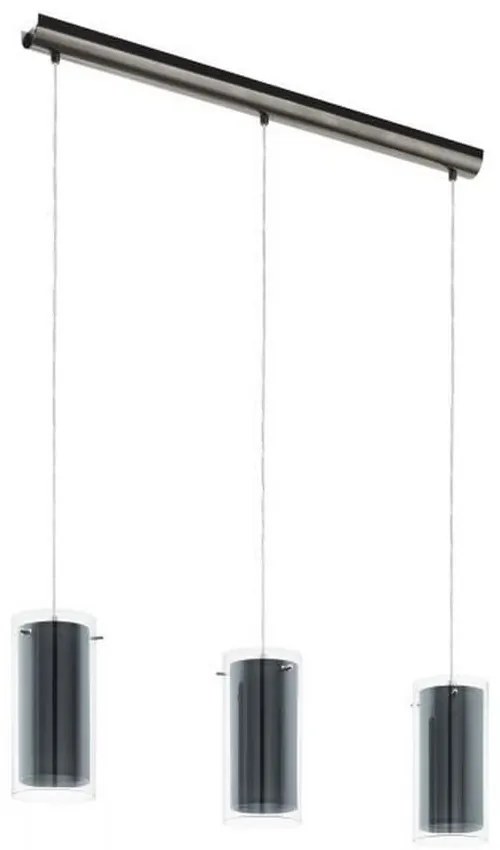 Φωτιστικό Οροφής-Ράγα Klarinto 99286 Grey Eglo Glass, Fabric