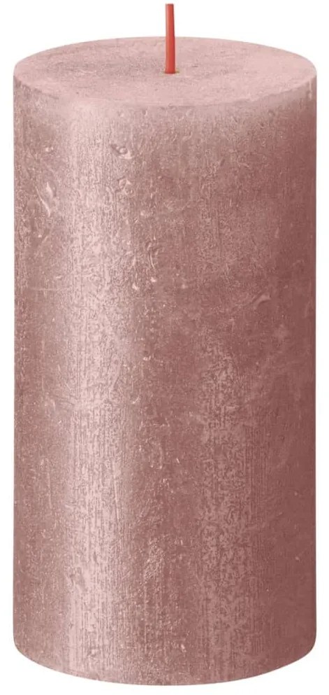 Bolsius Κεριά Κύλινδρος Ρουστίκ Shimmer 4 τεμ. Ροζ 130 x 68 χιλ.
