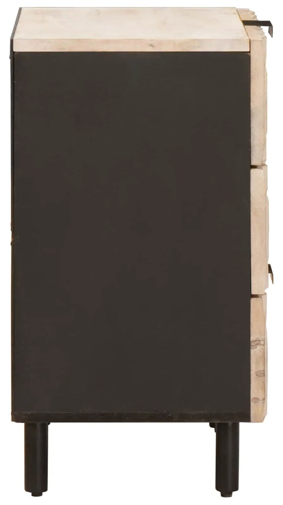 vidaXL Κομοδίνο με συρτάρι Λευκό 50 x 33 x 62 εκ. Στερεό ξύλο μάνγκο