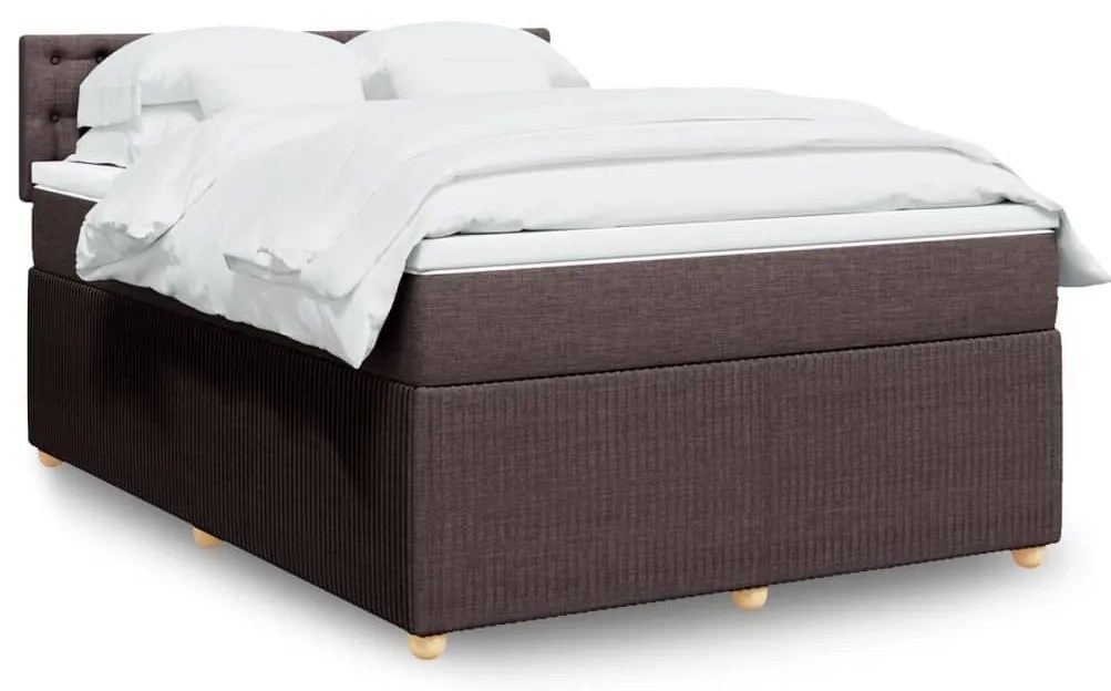 ΚΡΕΒΑΤΙ BOXSPRING ΜΕ ΣΤΡΩΜΑ ΣΚΟΥΡΟ ΚΑΦΕ 160X200 ΕΚ ΥΦΑΣΜΑΤΙΝΟ 3289824