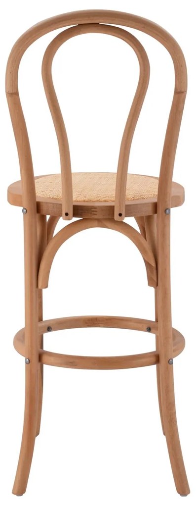 Σκαμπό μπαρ KASSIDY Ξύλινο Οξιά με Ψάθα Dark Honey 41x47x108 εκ. 41x47x108 εκ.