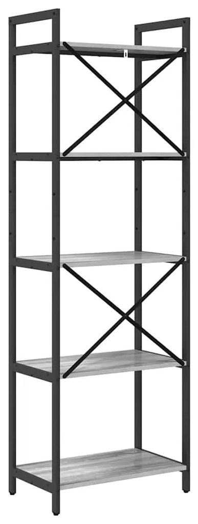 vidaXL Ράφι Βιβλίων Γκρίζο Σονομα 56 x 34 x 171 εκ Επεξεργασμένο ξύλο
