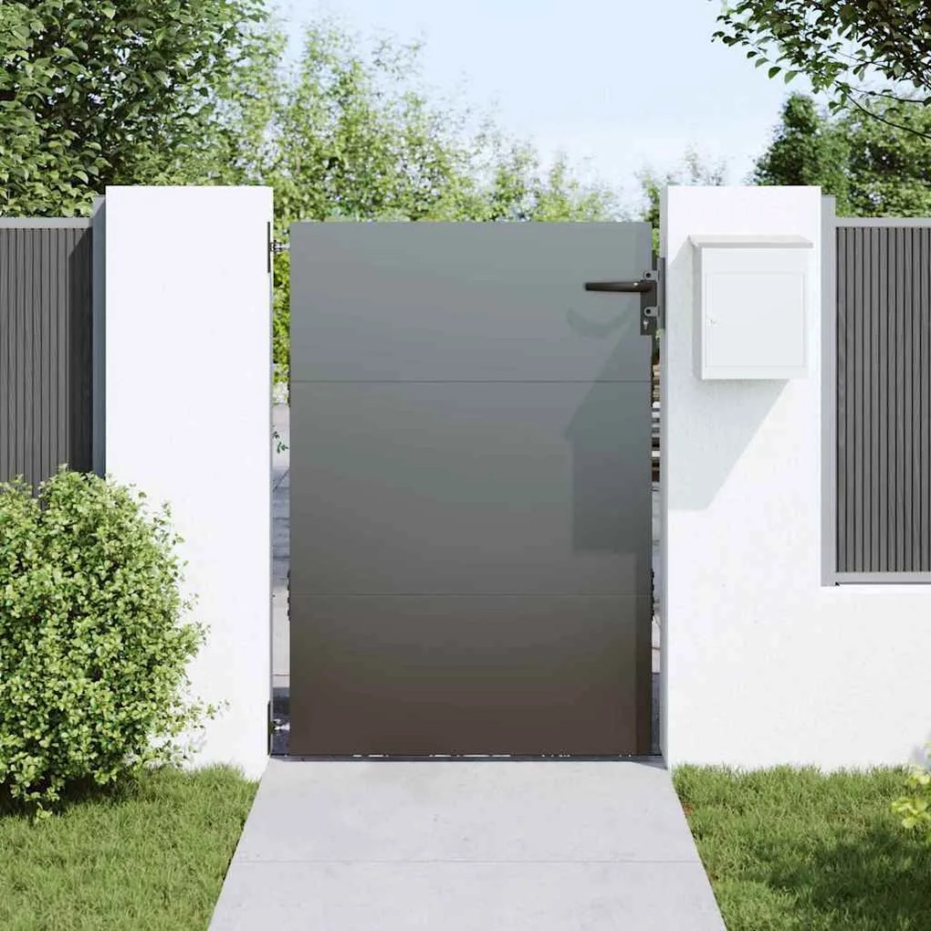 vidaXL Πύλη Κήπου Μαύρο 105 x 125 cm Ατσάλι με Επικάλυψη Πούδρας