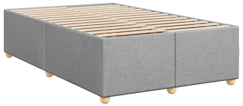 Κρεβάτι Boxspring με Στρώμα Ανοιχτό Γκρι 120x190 εκ. Υφασμάτινο - Γκρι