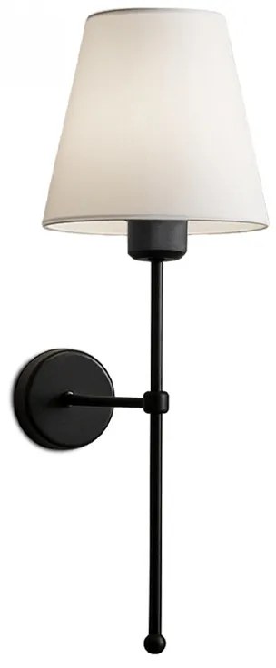 Απλίκα τοίχου Verma Megapap E27 υφασμάτινη - μεταλλική χρώμα μαύρο - κρεμ 13x13x50εκ.