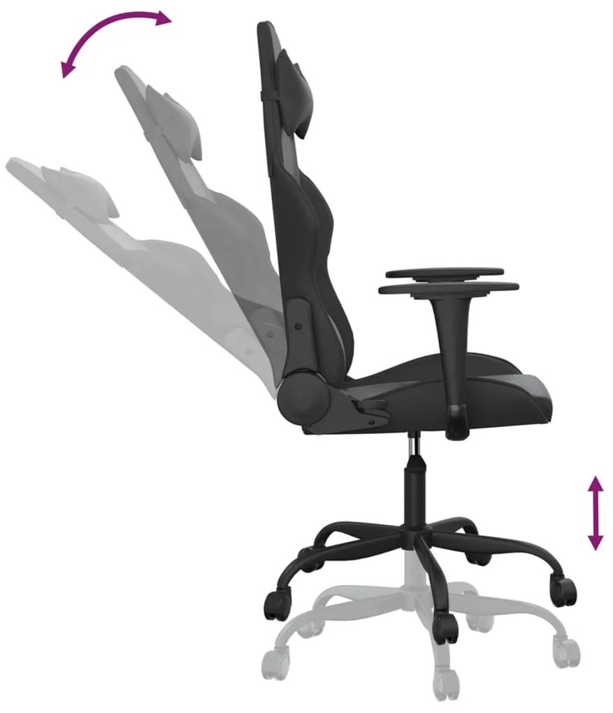 vidaXL Καρέκλα Gaming Μαύρη από Συνθετικό Δέρμα